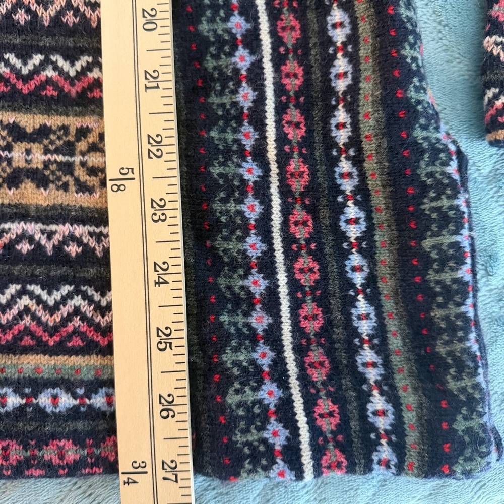 Tory Burch Fair Isle Alpaca Wool V-Neck Boho Tunic Sweater sz S Apres Ski Lodge - Picture 15 of 16